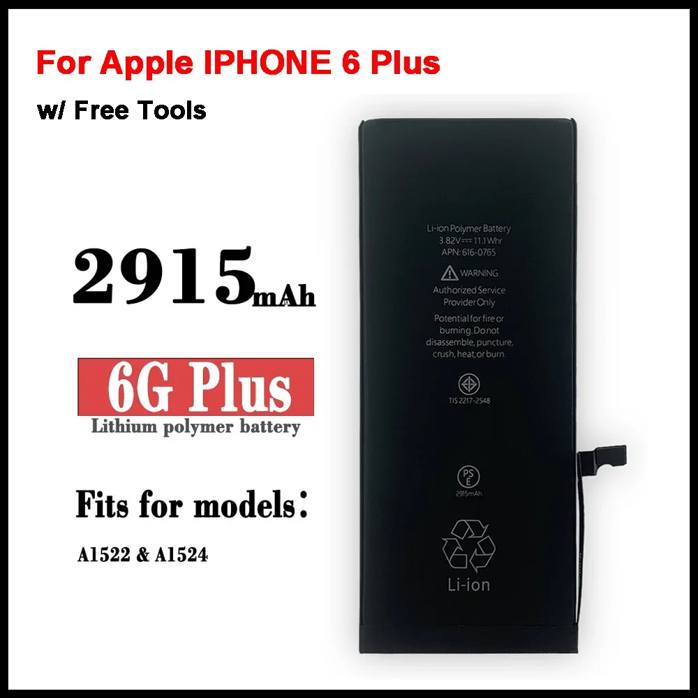 

Новинка 100%, Сменный аккумулятор для Apple IPHONE 6 Plus, 6 P, 6 +, аккумулятор A1522, A1524, фотоэлемент, литиевая батарея + Инструменты