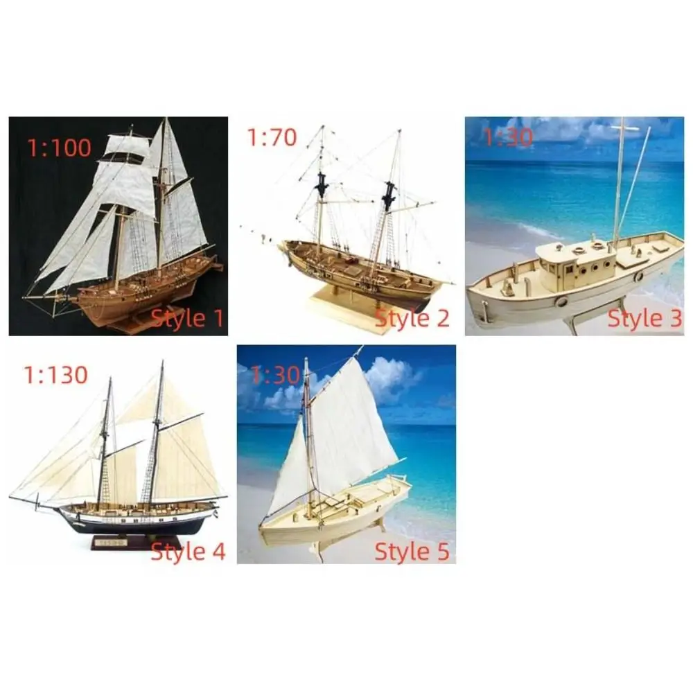 1:100 Scale Wooden Ships Model Ancient Sailboat Home Decoration Boat Assembly Toy Model Toy Eduacational Wooden Sailing Boat