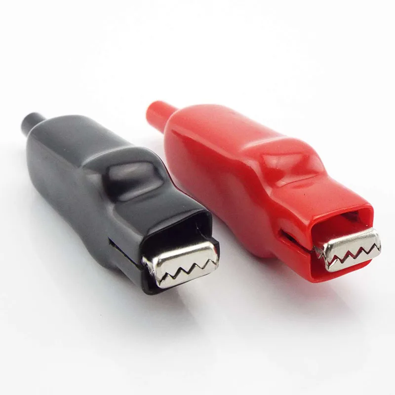 2pcs 20A Sheathed Alligator Clips Electrical DIY Test Leads Cable Alligator Double-Ended Crocodile Roach Electrical Jumper Wire alligator clips alligator clip adapter