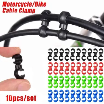 10Pcs Bicycle S Shaped Clips Rotatable Bike Brake Gear Cross Cable Tidy Clip Bike Accessories Cycling Cross Hose Guide Line Clip