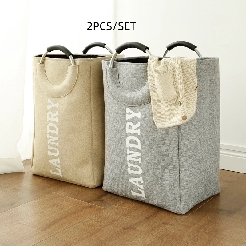 Large Laundry Basket Collapsible Fabric Hamper Foldable Handles Waterproof Portable Laundry Storage Basket Dirty Clothing Bin 4