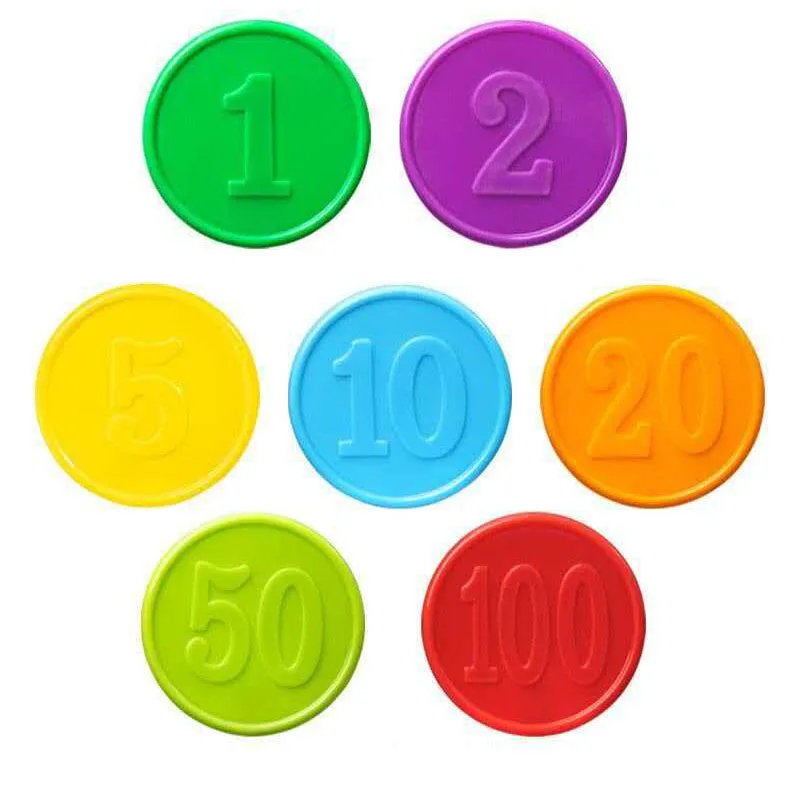 숫자 계산 마커가있는 40PCS 포커 칩 38MM 수학 학습 어린이를위한 교육 장난감 성인 보드 게임 액세서리
