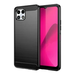 Anti - Knock Silicone Carbon Fiber Phone Case Cover for T Phone 2 Pro (Black)