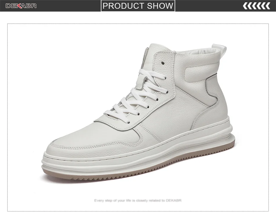 Men&rsquo;s White Leather Ankle Boots &ndash; DEKABR