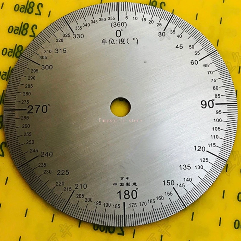 Angle Dial 360 Graus Transferidor Acessórios Redondos 90x8x2 mm Aço Inoxidável