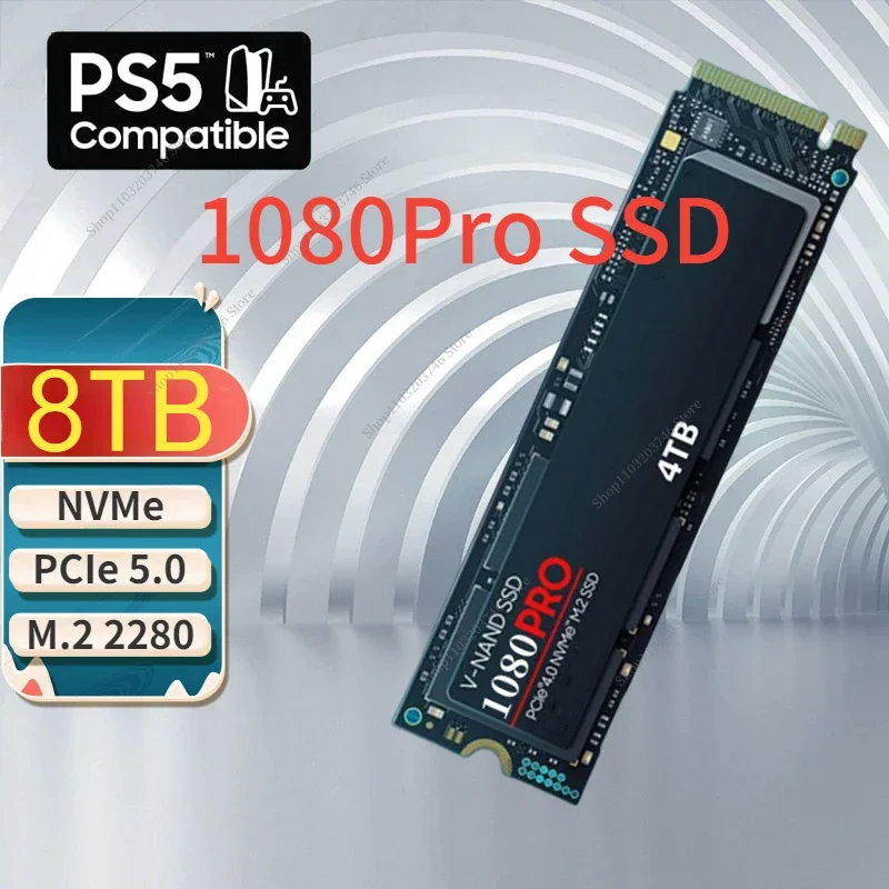 

Newest Original SSD 1080PRO 1TB 2TB 4TB 8TB NVMe PCIe Gen 5.0 x 4 M.2 2280 Internal Solid State Drive for PS5 Desktop Laptop PC