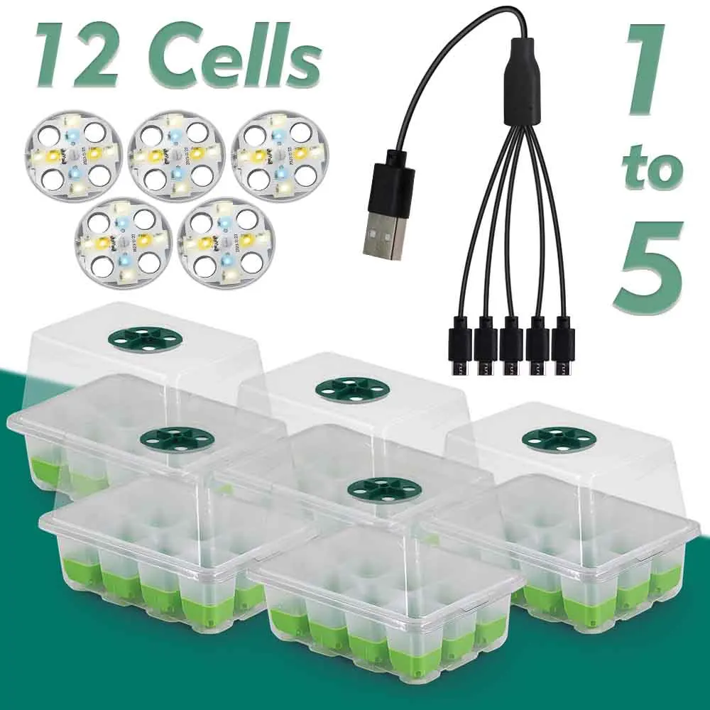 Indoor Greenhouse LED Grow Light Seedling Starter Kit with Transparent Cover