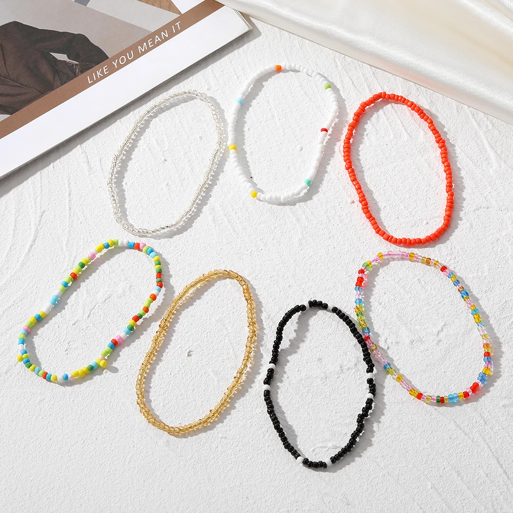 Yardenfun Leuchtende Fußkettchen - 4er Set Mit Perlen Für Strand Und Partys