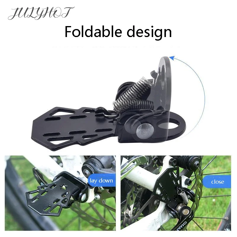 

2Pcs Durable MTB Rear Seat Footrest Mounted On Back Wheel Bike Pedals Folding Footboard Cycling Accessories Bicycle Foot Pedal