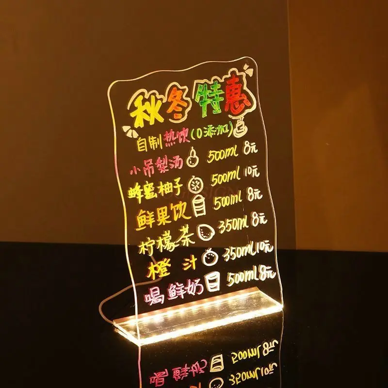 1개 손으로 그린 형광판, LED 조명 광고판, 주변 조명, 노점 광고판, 테이블 보드, 가격