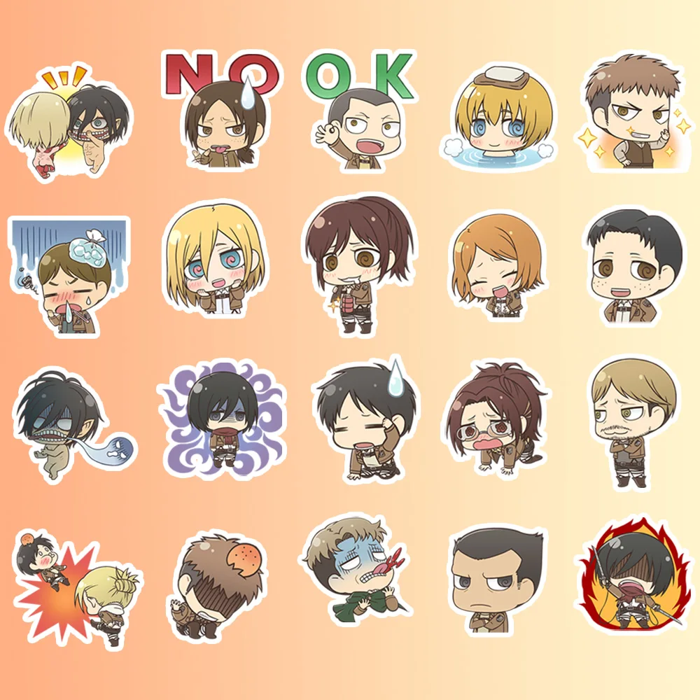 Attack on Titan Chibi Stickers Set – DIY Decorative Sticker Collection