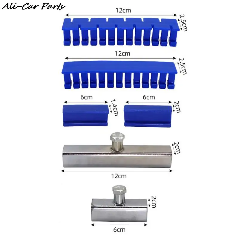 

6PCs Car Dent Repair Tools Kit Auto Body Sheet Paintless Bump Removal Pulling Blue Tabs Set Pull Traceless Remover Hail Pit