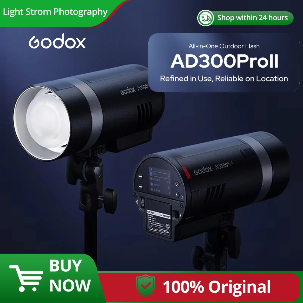 Flash para Exteriores Godox Todo en Uno AD3OOProll, Flash para Exteriores 2.4G TTL 1/8000s con Batería para Canon, Nikon, Sony, Fuji, Olympus, Pentax