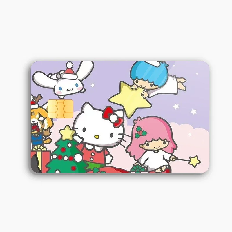 thumbnail image 1 of Nueva pegatina para tarjeta de crédito y débito de Hello Kittys, pegatina de póquer My Melody Kawaii, pegatinas impermeables de dibujos animados, pegatina de chip grande y pequeño, 1 of 5