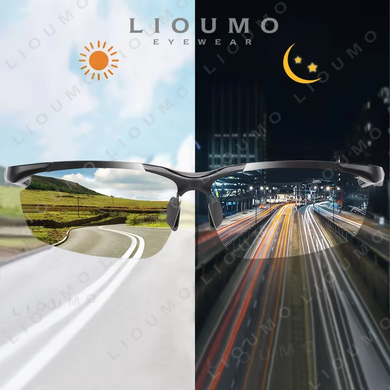 LIOUMO Top Qualität Aluminium Magnesium Sonnenbrille Polarisierte Männer Photochrome Fahren Gläser Frauen Tag Nacht Vision Goggles