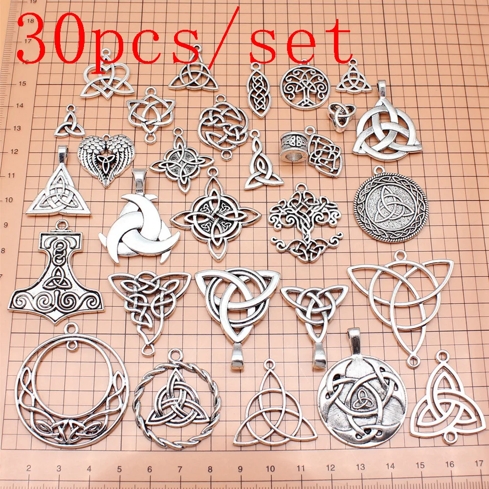 

30pcs/set Triquetra Knot Charms Accessories For Jewelry Cell Phone Pendant Bulk