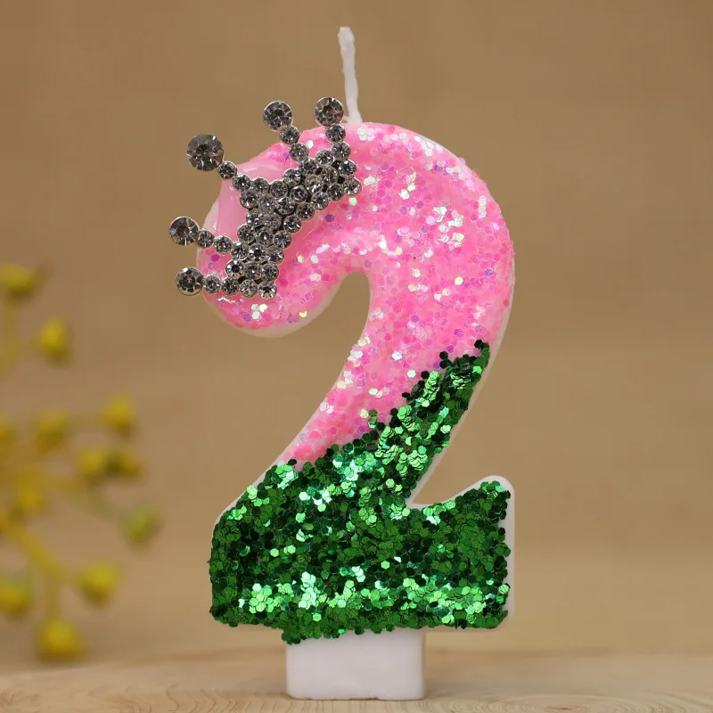 Vibrant Digital Birthday Candle Crown Cake Decoration