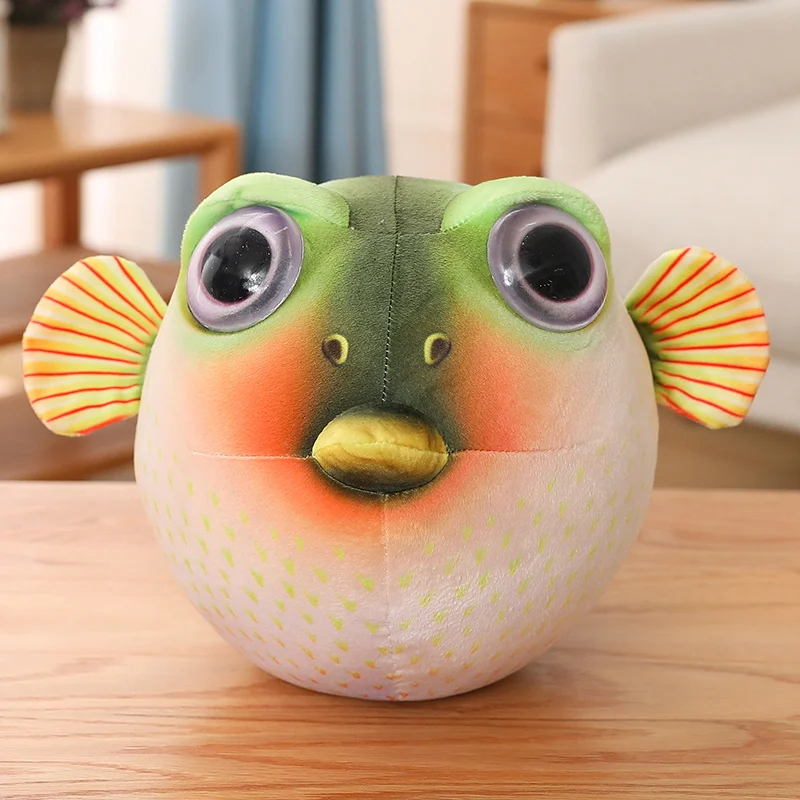 Nice Real Life Pufferfish Plush Toy Simulation Sea Animals Puffers Stuffed Toys Soft Aquarium Fish Dolls Christmas Gifts Kids