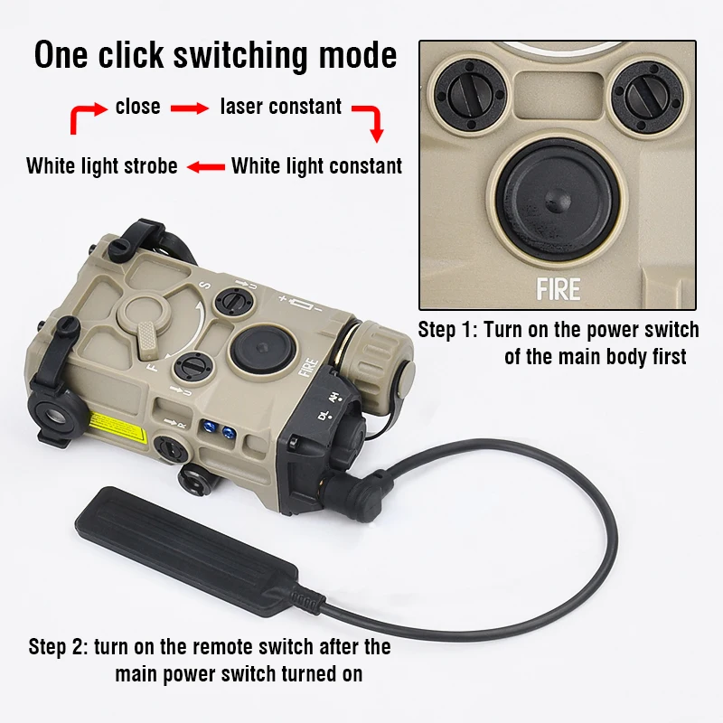 Laser Sight Tactical Nylon Plastic OGL Laser Red Green Blue Laser IR White LED Light Brightness Adjustable