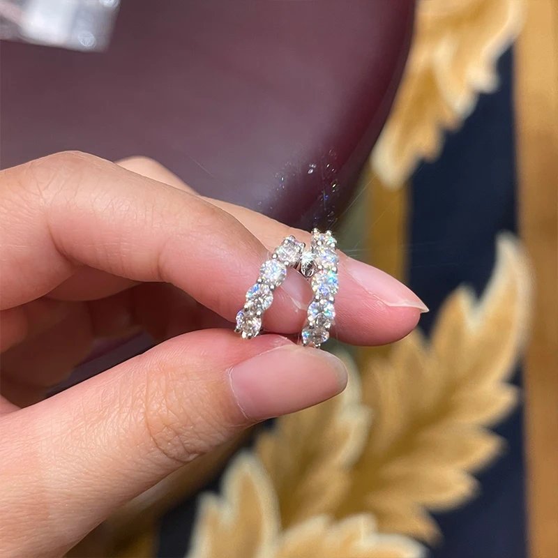 Orecchini a doppio strato cavi di design di nicchia 925 in argento sterling deli