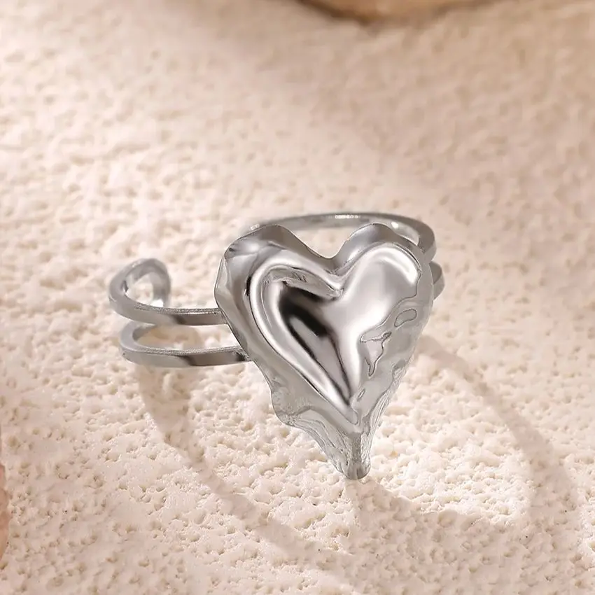 Stainless Steel Heart Ring for Women