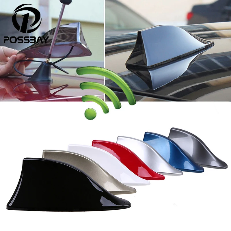 POSSBAY Car Shark Fin Antenna Auto Radio Signal Aerials Roof Antennas for BMW/Honda/Toyota/Hyundai/VW/Kia/Nissan Car Styling