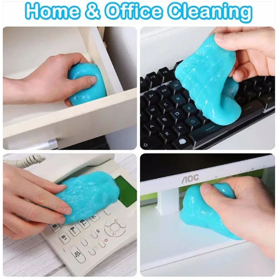 Car Cleaning Gel Air Vent Dashboard Laptop Keyboard Magic Car Wash Interior Dust Dirt Mud Gap Reusable Cleaning Wash Tool