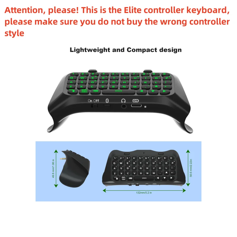 PS5 Elite Wireless Bluetooth Keyboard Gamepad Attachment with Built-In Speakers and Headphone Jack for PlayStation 5 Controller 1