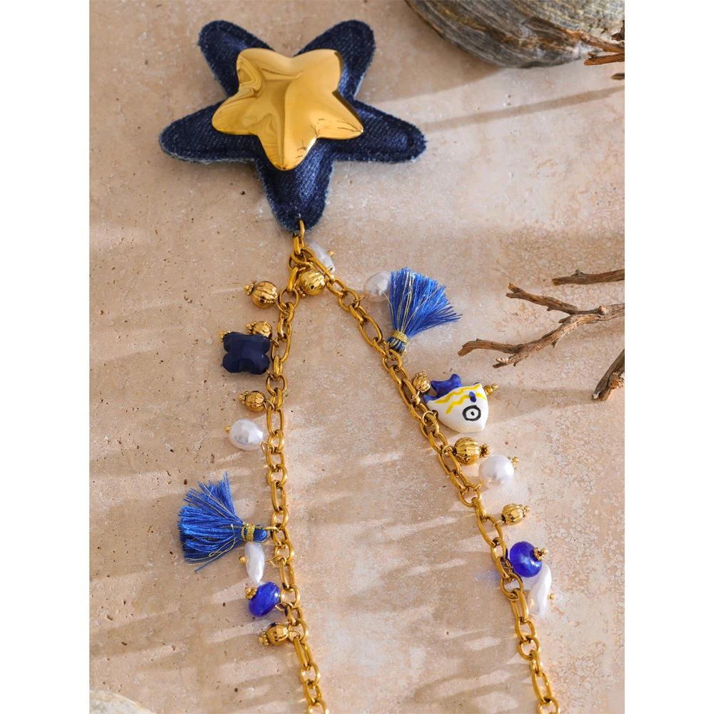 Yhpup Necklace for Women 18K Golden Plated Stainless Steel