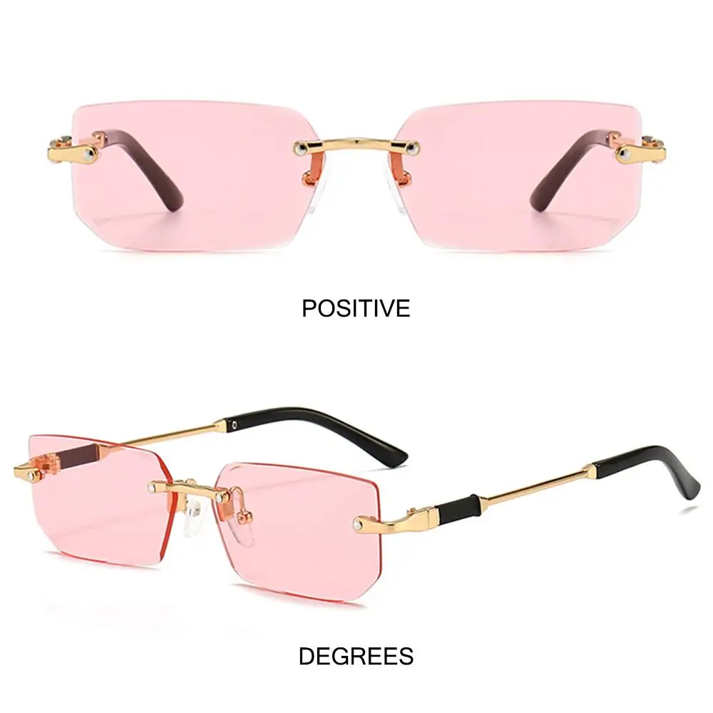 Rimless Sunglasses for Women & Men, Trendy Frameless Rectangle Sun Glasses Retro Shades Fashion Summer Travel UV400 Eyewear