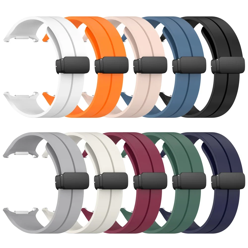 Magnetic Folding Buckle Silicone Strap Replacement Bracelet Watchband