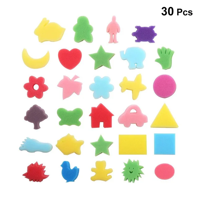 Sponge Painting Sponges Kids Paint Shapes Diy Craft Tools Kid Art Stamp Drawing Children Shape Toddler Stamps Brush Toddlers 1