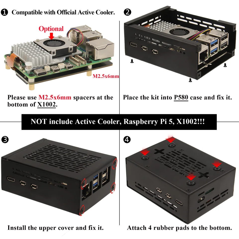 Raspberry Pi 5 Metal Case P580 Series| Support Bottom PCIe