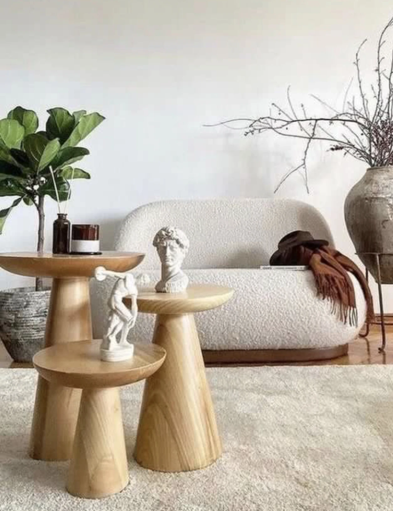 MUSHROOM SIDE TABLE Mini Handmade Dining Round Convertible Coffee Table