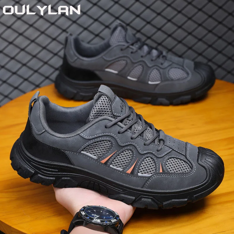 Oulylan Hiking Sneakers Shoes for Men 2024 Breathable Outdoor Trekking Sport Mens Hunting Shoes Climbing Walking Man Shoes