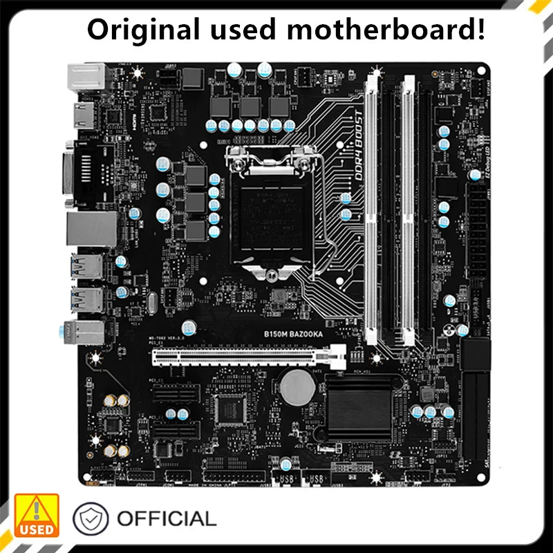 

Для B150M BAZOOKA оригинальная б/у Материнская плата Intel B150 64 Гб DDR4 LGA 1151 i7/i5/i3 USB3.0 SATA3