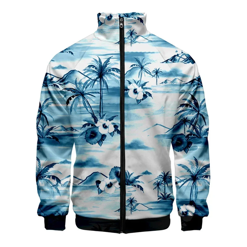 thumbnail image 1 of Chaqueta con cremallera y estampado 3D de cocotero para hombre, chaqueta holgada de manga larga con estampado de instrumentos musicales, chaqueta deportiva, ropa de calle, 1 of 4