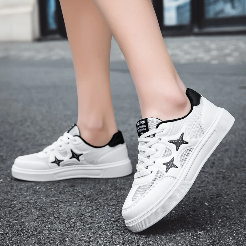 2024 Summer New Comfortable Casual Women's Shoes Fashion Soft Bottom Breathable Mesh Flat Women's Zapatos De Mujer