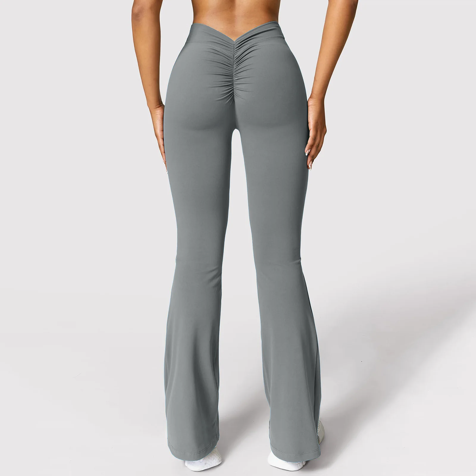 Seamless micro horn Yoga pants Sports fitness pants women's high-waisted hip lift leggings