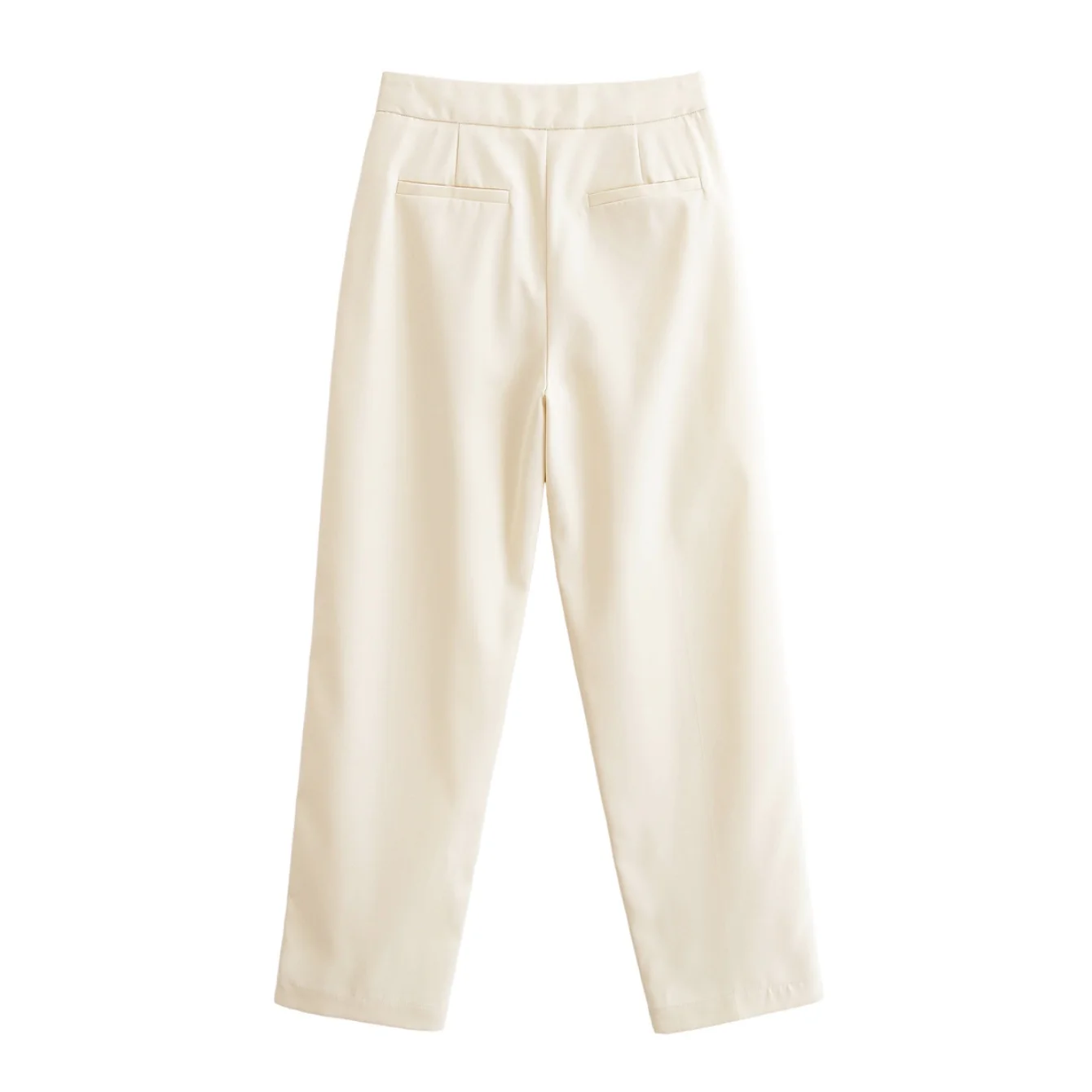 Women Elegant Pants Spring Autumn New Female Fashion Solid Color High Waist Wide-Leg Pants Lady Hight Street Leisure Pants