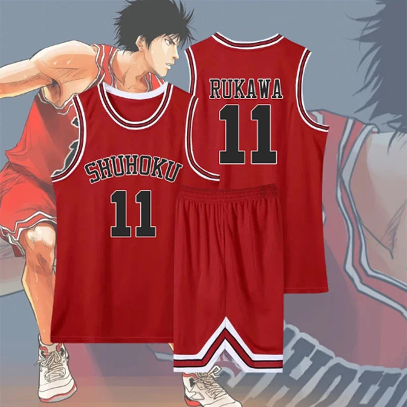 Basketball Team Jersey Cosplay Costumes Anime Sakuragi Hanamichi Cosplay Slam Dunk Jersey Shohoku School Basketball Team Uniform Sportswear Kaede Rukawa Cosplay Costume