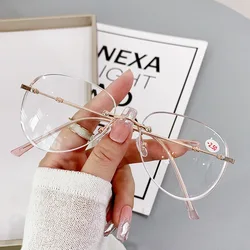 Sleek Frameless Progressive Prescription Glasses for Men - Trendy & Classic Design (Gold)