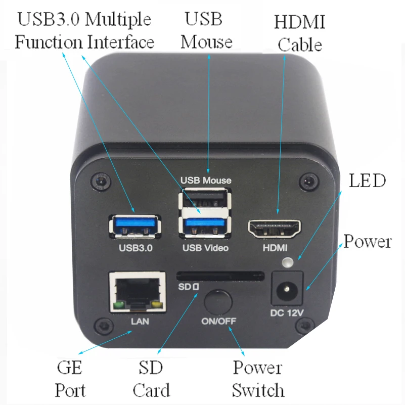 Lapsun HDMI USB 3.0 LAN 실험실 비디오 산업 C 마운트 현미경 카메라, IC 휴대폰 수리용, 4K 75/60FPS IMX585 IMX678 IMX283