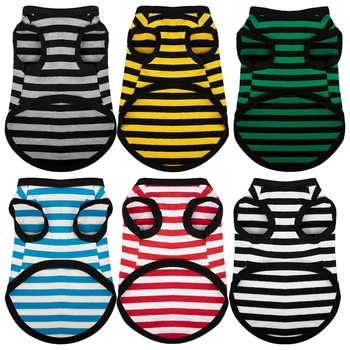 Summer Striped Dog Shirt Cotton Casual Pet Vest Comfortable Dog Costume Puppy T Shirt Breathable Dog.jpg