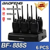 6PCS Baofeng BF-888S Walkie Talkie 16CH VOX UHF 400-470MHz Portable Amateur Two Way Radios For Hunting With 888S Six Way Charger 1