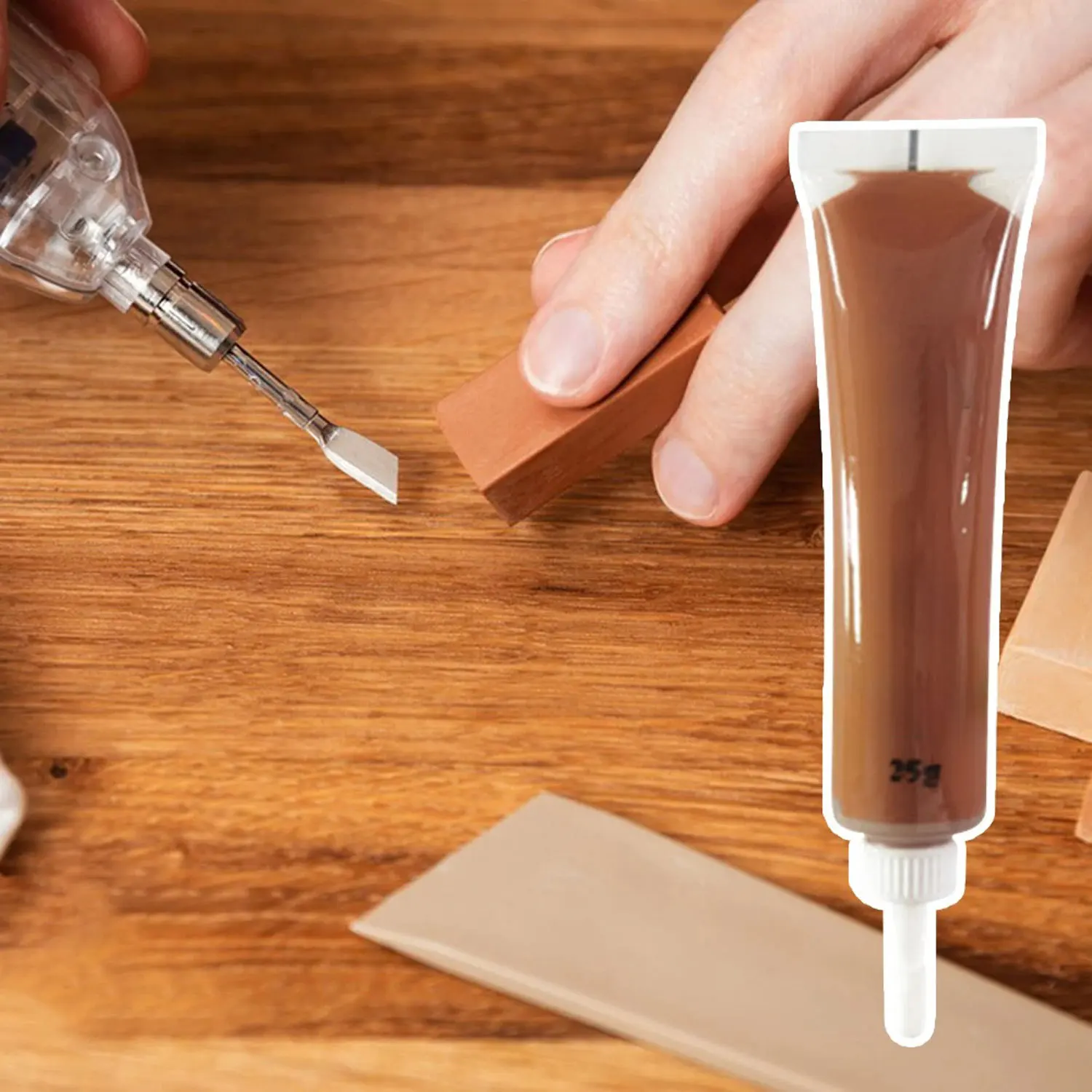 Wood Paint Repair Paste for Cabinets, Floors, and Furniture - 27 Colors Scratch and Hole Refinishing Solution