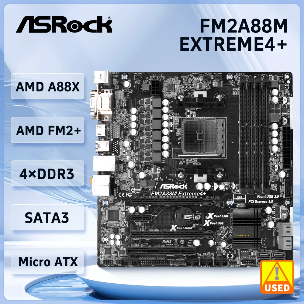 Asrock-placa-mãe Fm2a88m Amd A88x A88 Ddr3 64gb Pci-e 3.0 Sata Iii Usb 3.0 Micro Atx