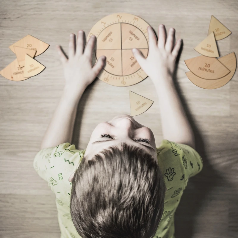 Kids Montessori Wooden Clock Toys Time Learning Teaching Aids Educational Toys For Children Primary School Clever Board Toys 2