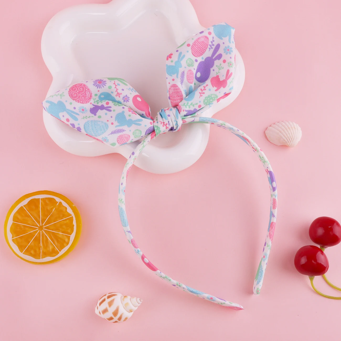 Niedliches Hasenohren-Ostern-Stirnband, rutschfest, Kaninchen-Blumen-Haarband, modischer Haarschmuck für Mädchen für Frauen – Detail 12