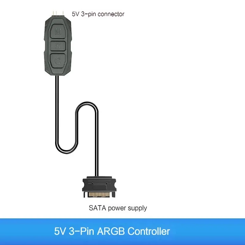 ตัวเลือกสินค้า ตัวควบคุมแสง ARGB สำหรับพัดลม PC 5V 3PIN SATA